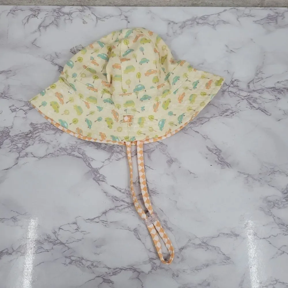 Sunny Dayz Reversible Bucket Hat 12-24mo Girls Boys Unisex Yellow Orange